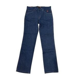 Wrangler FR Flame Resistant 35x34 Slim Fit Dark Denim Jeans Workwear Menswear